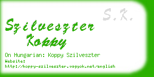 szilveszter koppy business card